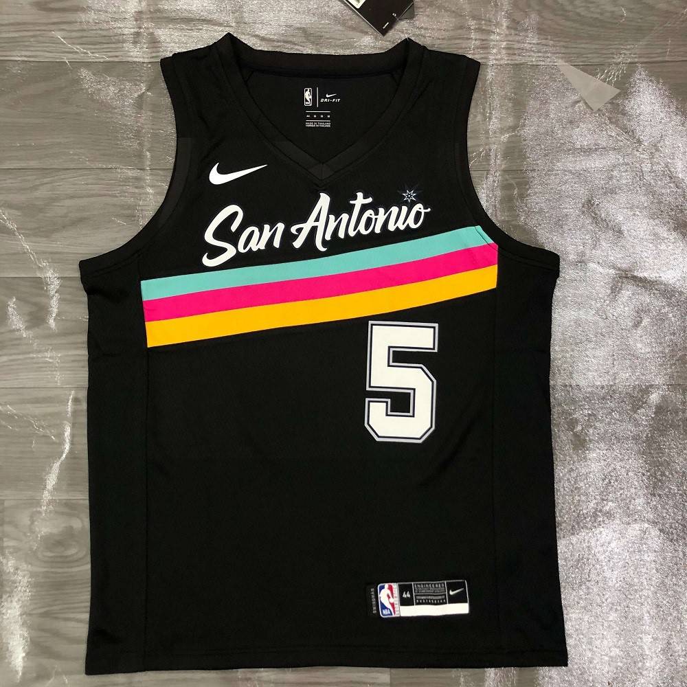 Men's San Antonio Spurs Murray #5 Black 20/21 Swingman Jersey-City Edition-Pro Kit Vault | Brand New 26/27 Sports Jerseys